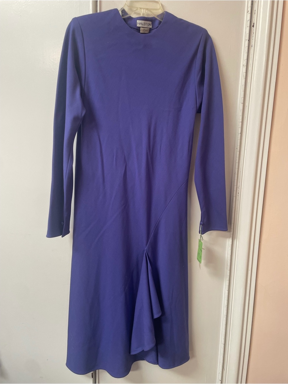 Halston Heritage Sapphire Long-Sleeve Midi Dress